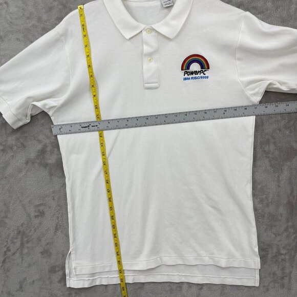 Vintage 90s IBM RISC Promo Rainbow Embroidered Polo Shirt Technology - Picture 8 of 8